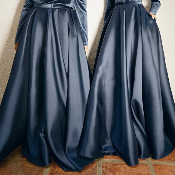 NEW PLUS SIZE CURVE EVENING PARTY PROM BALL GOWN WITH LONG SLEEVES CD226C - Picture 3 of 4